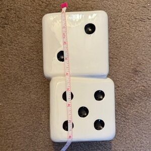 White Ceramic Dice Decor